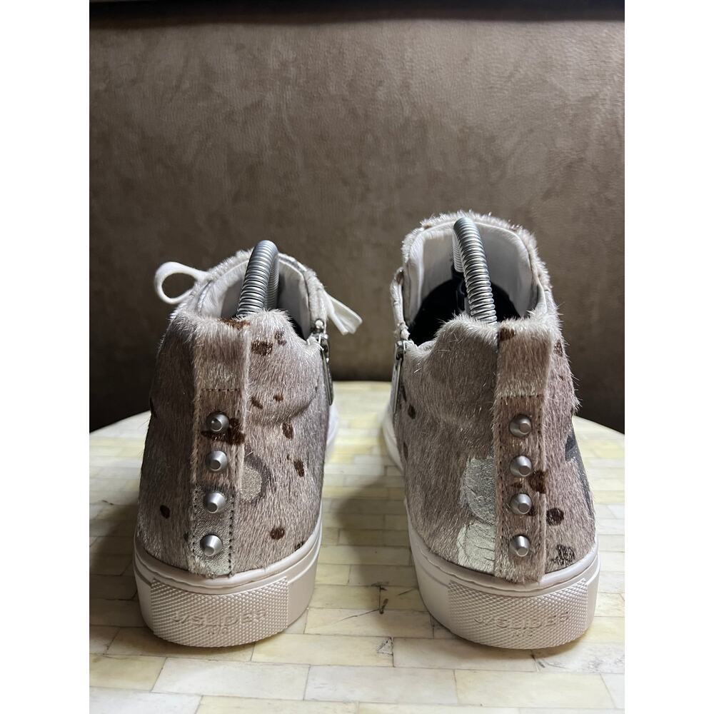 J/Slides Ludlow Metallic Calf Hair High-Top Sneakers - Picture 4 of 12